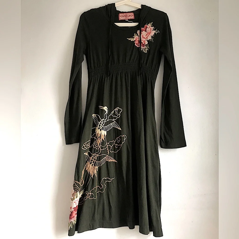 JWLA JOHNNY WAS Hoodie Embroidered Dress Tunic - Picture 2 of 10